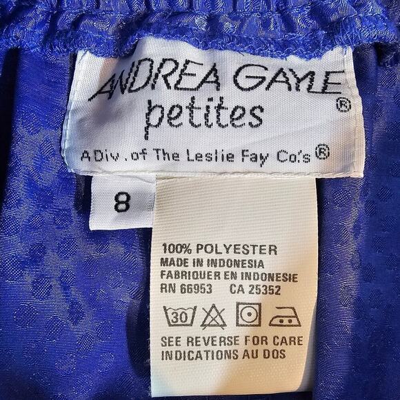 Vintage Andrea Gayle Pencil Skirt Womens Size 8 Blue Shimmer 80s Glam Rock - Picture 8 of 8